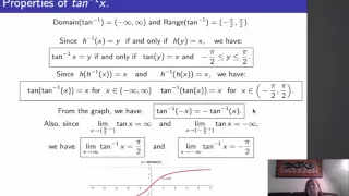 Calculus II, Lecture 6, 4  Arccos and  Arctan