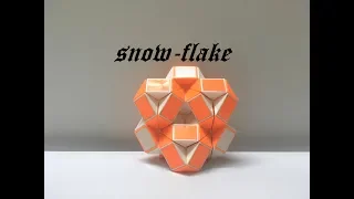 SLOW TUTORIAL - Magic Ruler or Rubik's Snake 48 - Snow-flake