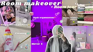 Room makeover✨+ Room tour💖| خملت بيتي و بدلت الديكور🌷(cleaning🧹,organising🫧,folding clothes👗..)