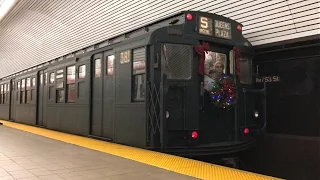 NYC Subway Nostalgia HD 60fps: Riding R1 381 Holiday Train (2nd Ave to Queens Plaza) Railfan Window