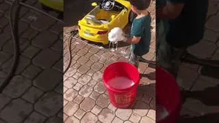 Cute Kid Washes Toy Car || ViralHog