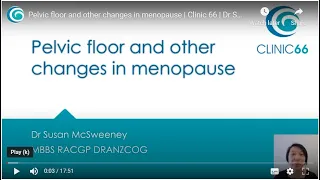 Pelvic floor and other changes in menopause  |  Clinic 66   |  Dr Susan McSweeney