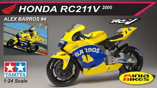 EP181. ALEX BARROS (2005) HONDA RC211V TEAM HONDA PONS TAMIYA 1:24 SCALE MINIATURE MODEL