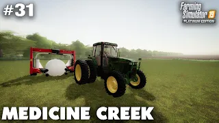 Medicine Creek #31 Wrapping Big Round Bales, Farming Simulator 19 Timelapse, Seasons