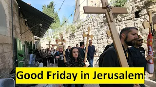 The Eastern Orthodox Good Friday procession in Jerusalem commemorates Jesus' sacrifice for humanity.