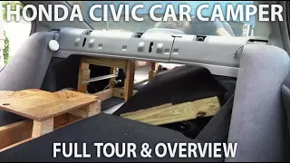 Honda Civic Camper Conversion Tour - Full Build Breakdown - Stealth Car Camper