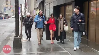 Lucy Hale Is Forced To Walk A Full Block In Rain To Reach NBC Studios In New York City - 16 Jan 2024