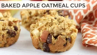 Baked Apple Oatmeal Cups | Easy + Healthy Muffins