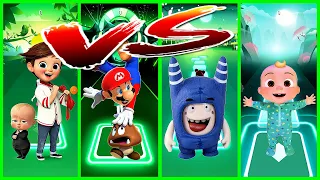 Baby Boss VS Super Mario VS Pogo VS Cocomelon Tiles Hop Game