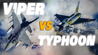 F-16C Viper Vs Eurofighter Typhoon EF2000 DOGFIGHT | Digital Combat Simulator | DCS |