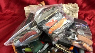 ПОКУПКА в Германии 100 складных карманных ножей НЕОЖИДАННЫЕ НАХОДКИ Knives Слабонервным не смотреть!