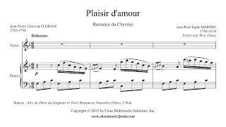 Martini : Plaisir d'amour - Urtext (Voice 2/6 : High, F Major)