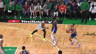 STEPH CURRY HITS MARCUS SMART IN THE NUTS! THEN LAUGHS! LOL! HAHA