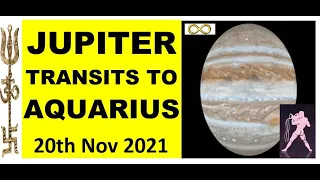 JUPITER TRANSITS TO AQUARIUS ON 20th NOV 2021 - EFFECTS ON ALL ZODIAC SIGNS - BY GOPALA RANGANATHAN