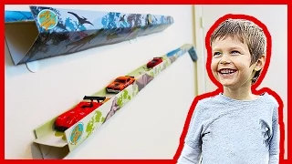 Hot Wheels Cars Racing on Paper Trax