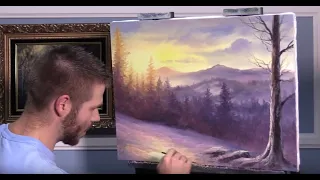 LIVE painting landscape - Sunset Mountains