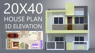 20X40 House plan with 3d elevation by nikshail