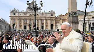 Pope Francis celebrates Palm Sunday mass day after leaving hospital