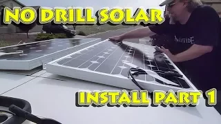 Solar Install Pt 1: No Drill Solar Panel Install | Roadtrek RV Van Fiberglass Roof Using 3M VHB Tape