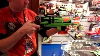 NERF Slingfire Demo with trick shots - Toy Fair 2014