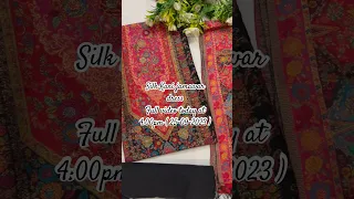 Kani Silk weaving Jamawar Suits. Pure Handloom Silk Jamawar dress. +91-7051012285 #shorts #shopping