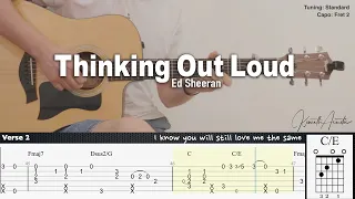 Thinking Out Loud - Ed Sheeran | Fingerstyle Guitar | TAB + Chords + Lyrics