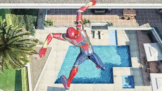 GTA 5 Iron Spiderman Epic Jumps Ragdolls Stunts & Fails Episode 7 (Euphoria Ragdolls)