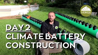 How To Build a Climate Battery - Day 2 - Construction In Passive Solar Greenhouse