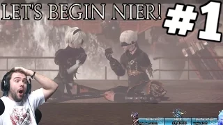 Final Fantasy Peasant's NIER AUTOMATA playthrough: Pt.1- Goliath boss fight & 7 game overs!