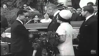 US President Lyndon B. Johnson and the First Lady welcome King and Queen of Thail...HD Stock Footage