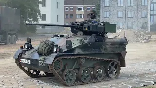 Armored tracked vehicles in action: WIESEL 1 and WIESEL 2 of the Bundeswehr