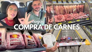 COMPRA DE CARNES PARA O MÊS: vlog no mercado, organização e valores