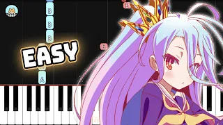 No Game No Life OP - "This Game" - EASY Piano Tutorial & Sheet Music