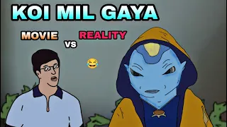 KOI MIL GAYA | MOVIE VS REALITY 😂| funny animated spoof |hrithik roshan & preity zinta,jaadu