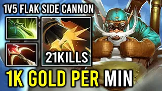 CRAZY 1v5 Flak Side Cannon 1K Gold Per Min Unkillable Late Game Carry Gyrocopter Dota 2