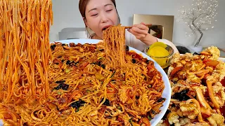 ASMR 🔥불향 가득한 볶음짬뽕 탕수육 리얼먹방 :) Stir-fried Spicy Seafood Noodles, Sweet and sour pork MUKBANG