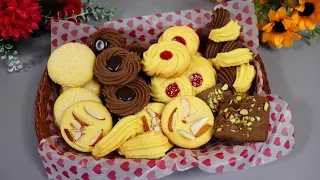 7 Type Bakery Biscuits Recipe By Chef Maria | Bakery Style Mix Biscuits | Tea Time Biscuit Recipe