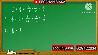 Operasi Pecahan Biasa (Penjumlahan, Pengurangan, Perkalian & Pembagian)