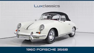 LUX CLASSICS 1960 WHITE PORSCHE 356B RHD T5 CABRIOLET, RED TRIM BLACK SOFT TOP 616/15 ENGINE - SOLD