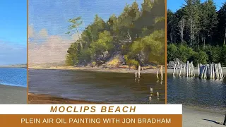 THE PLEASURE OF PUTTING BRUSH TO CANVAS plein air oil painting at Moclips Beach