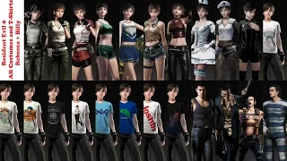 Resident Evil Zero 0 - All 14 Costumes (Rebecca + Billy), and 9 T-shirts (Rebecca)