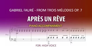 Après un Rêve / Karaoke piano / Gabriel Fauré / HIGH VOICE