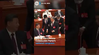 Former Chinese President Hu Jintao removed from Communist Party congress | USA TODAY #Shorts