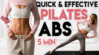 QUICK & EFFECTIVE ABS PILATES WORKOUT 🔥 Get a Flat Stomach | 5 min