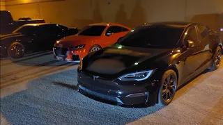 Built 2018 Audi TTRS IMS850 Turbo Kit E85 vs 2021 Tesla Model S Plaid