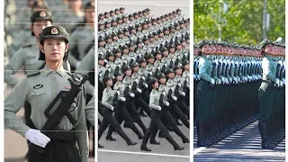 Female soldiers in National Day military parade rehearsal | 國慶大閱兵訓練 : 女兵昂首 颯爽英姿
