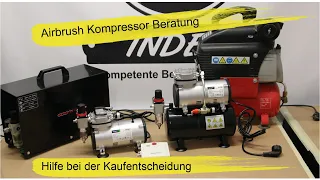 Airbrush Kompressor Beratung |  Kaufhilfe für Einsteiger & Modellbau. Unterschiede der Kompressoren