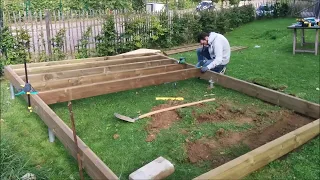 Abri de Jardin/Châlet - Pose du plancher avec vis de fondations (Part 1)
