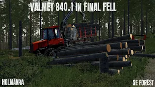 Fs22 Forestry on Holmakra| Valmet 840.11 in final fell | Timelapse