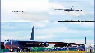 Two B-52 Bomber Taxiway Takeover at RAF Base Fairford in England